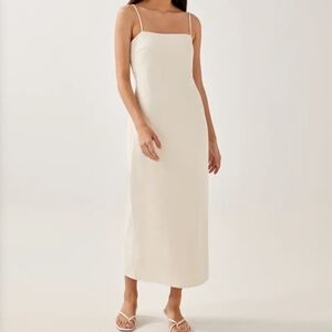 NWT LOVE BONITO CREAM Hermione Padded Knot Back Dress (M/6)